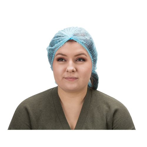 Bonnet bouffant pliss&eacute;, Polypropyl&egrave;ne, 21", Bleu TGS INDUSTRIEL