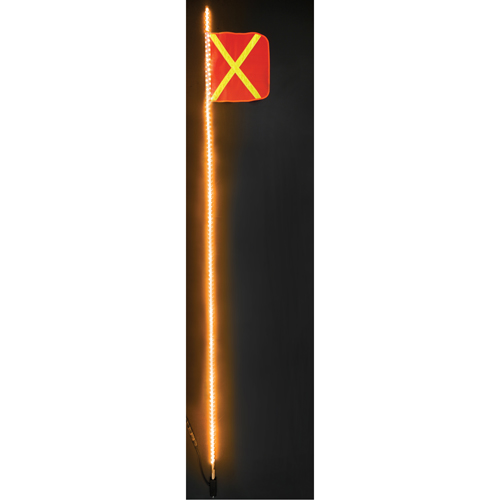 Safety Whip&reg; Heavy-Duty LED Whips, Hitch Mount, 10 High, Orange with Reflective TGS INDUSTRIEL