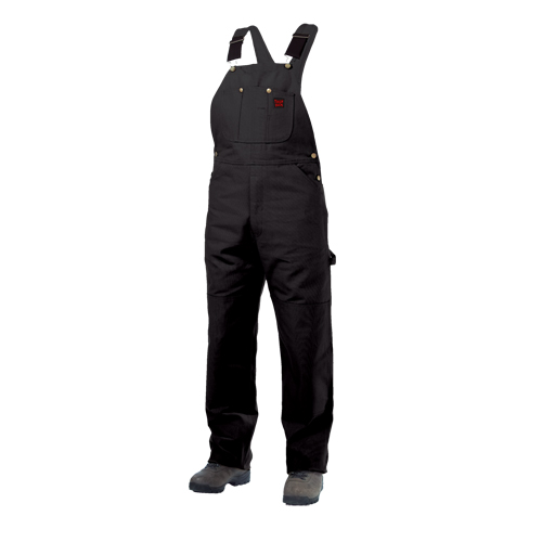 Unlined Duck Overalls, Men's, Large, Black TGS INDUSTRIEL