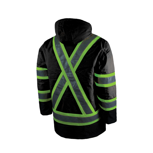 Parka de s&eacute;curit&eacute; doubl&eacute;, Noir, Grand TGS INDUSTRIEL