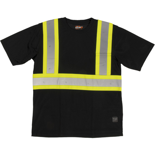 T-shirt de s&eacute;curit&eacute; avec poche &agrave; manches courtes, Polyester, Grand, Noir TGS INDUSTRIEL