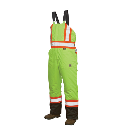 Salopettes de s&eacute;curit&eacute; doubl&eacute;e, Polyester/Polyur&eacute;thane, Grand, Jaune lime haute visibilit&eacute; TGS INDUSTRIEL
