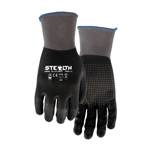 395 Stealth Blackbird Gloves, 11/2X-Large, Foam Nitrile Coating, 15 Gauge, Nylon Shell TGS INDUSTRIEL