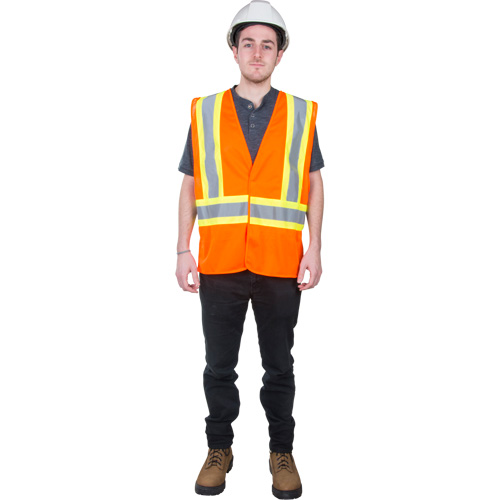 Veste de s&eacute;curit&eacute; pour la circulation, Orange haute visibilit&eacute;, Moyen, Polyester TGS INDUSTRIEL