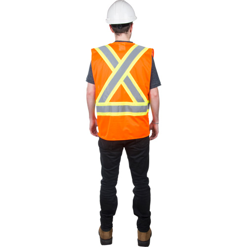 Veste de s&eacute;curit&eacute; pour la circulation, Orange haute visibilit&eacute;, Moyen, Polyester TGS INDUSTRIEL
