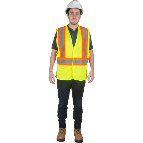 Veste de s&eacute;curit&eacute; pour la circulation, Jaune lime haute visibilit&eacute;, Moyen, Polyester TGS INDUSTRIEL