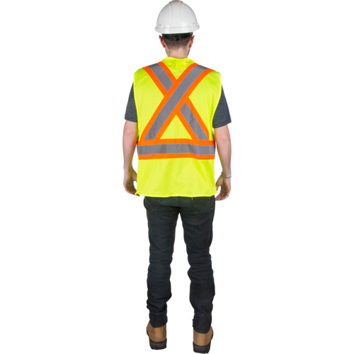Veste de s&eacute;curit&eacute; pour la circulation, Jaune lime haute visibilit&eacute;, Moyen, Polyester TGS INDUSTRIEL
