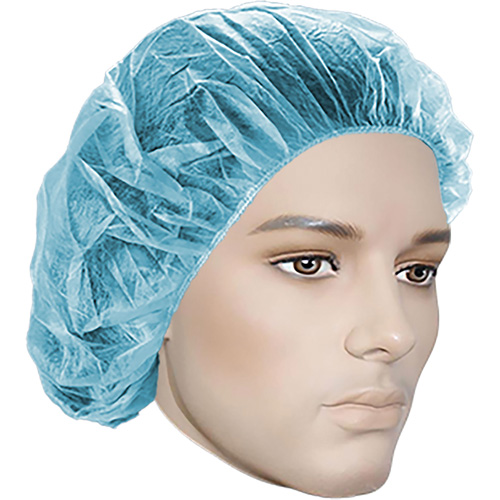 Bonnets bouffants, Polypropyl&egrave;ne, 18", Bleu TGS INDUSTRIEL