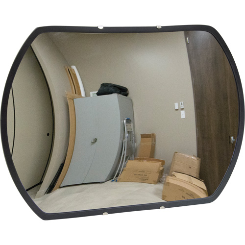 Miroir convexe rectangulaire/rond avec support, 12" h x 18" la, Int&eacute;rieur/Ext&eacute;rieur TGS INDUSTRIEL