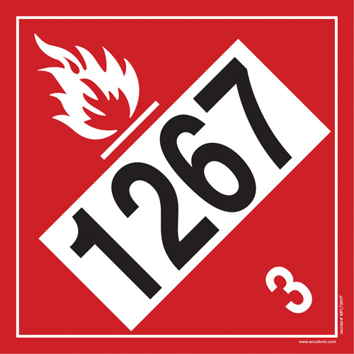 1267 Petroleum Crude Oil Flammable Liquid TDG Placard, Plastic TGS INDUSTRIEL