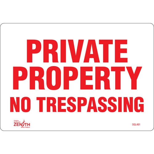 Enseigne Private Property, 7" x 10", Vinyle, Anglais TGS INDUSTRIEL
