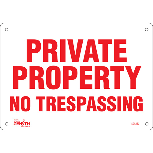 Enseigne Private Property, 7" x 10", Aluminium, Anglais TGS INDUSTRIEL