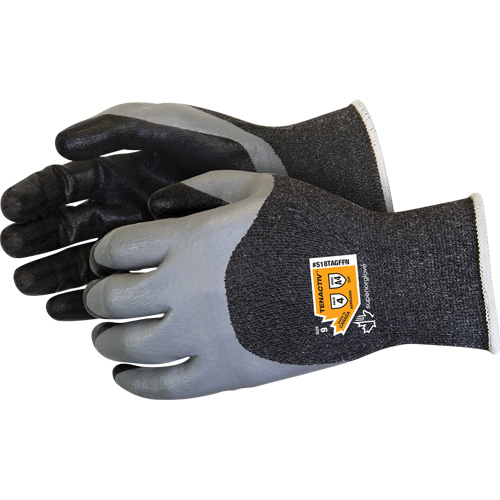 Double-Dipped Cut-Resistant Gloves, Size 5, 18 Gauge, Foam Nitrile Coated, TenActiv Shell, ASTM ANSI Level A4 TGS INDUSTRIEL