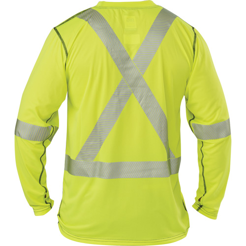 Polartec&reg; Power Grid&reg; High-Visibility Long Sleeve T-Shirt, Polyester, 2X-Large, High Visibility Lime-Yellow TGS INDUSTRIEL