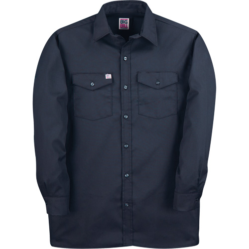 Chemise de travail &agrave; manches longues en tissu crois&eacute;, Hommes, Moyen (grande taille), Bleu marine TGS INDUSTRIEL