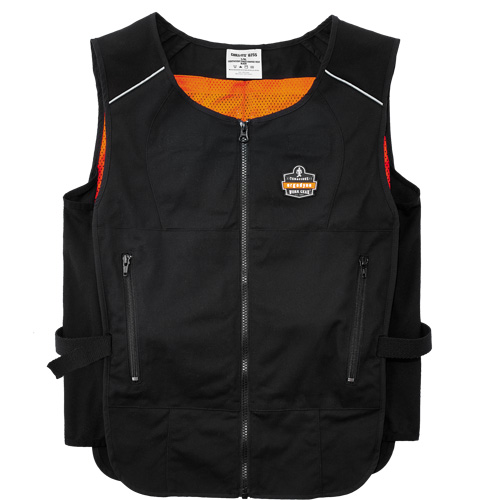 Chill-Its&reg; 6260 Lightweight Phase Change Cooling Vest with Packs, Small/Medium, Black TGS INDUSTRIEL