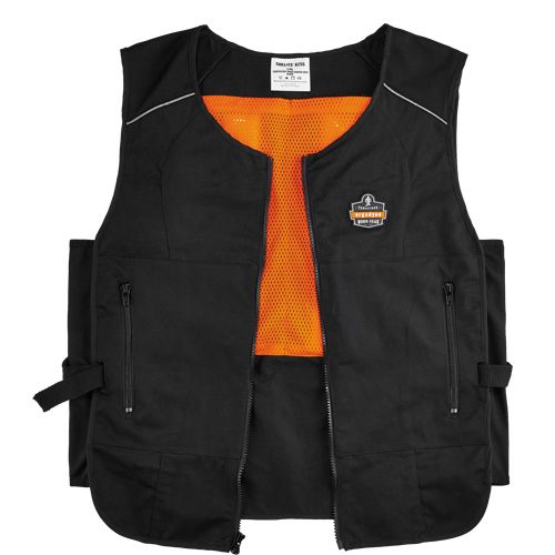 Chill-Its&reg; 6260 Lightweight Phase Change Cooling Vest with Packs, Small/Medium, Black TGS INDUSTRIEL