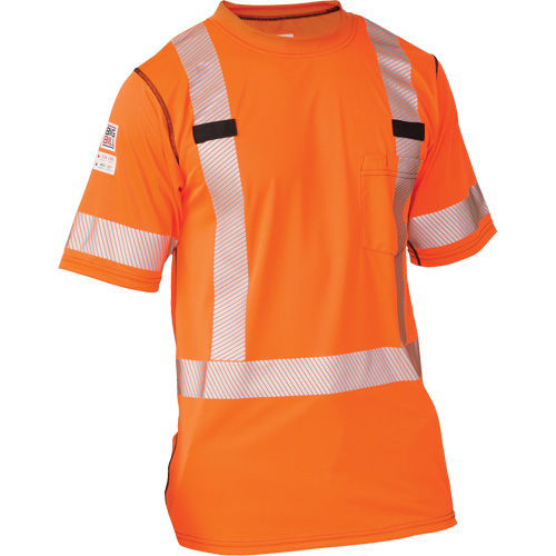T-shirt &agrave; manches courtes haute visibilit&eacute; Polartec Power Grid, Polyester, 2T-Grand, Orange TGS INDUSTRIEL