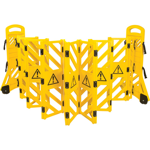 Portable Mobile Barrier, 40" H x 13' L, Yellow TGS INDUSTRIEL
