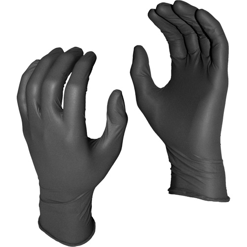 Gants jetables Grease Monkey, 2T-Grand, Nitrile, 5 mils, Sans poudre, Noir TGS INDUSTRIEL