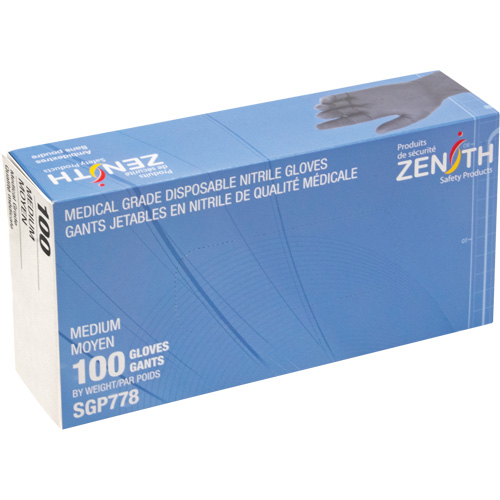 Puncture-Resistant Medical-Grade Disposable Gloves, Medium, Nitrile, 5-mil, Powder-Free, Black, Class 2 TGS INDUSTRIEL