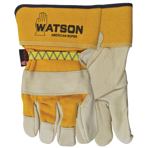 Gants pour cordeur American, Grand, Paume Cuir fleur de vache, Doubleure Coton TGS INDUSTRIEL