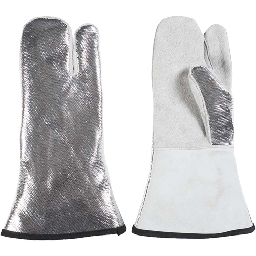 Mitaine &agrave; 3 doigts r&eacute;sistant &agrave; la chaleur, Aluminis&eacute;/Kevlar/Cuir, Taille unique, Prot&egrave;ge jusqu'&agrave; 650°F (343°C) TGS INDUSTRIEL