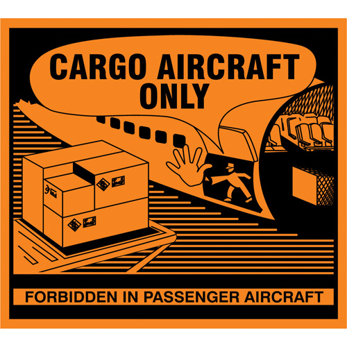 "Cargo Aircraft Only" Handling Labels, 4-3/4" L x 4-1/4" W, Orange TGS INDUSTRIEL
