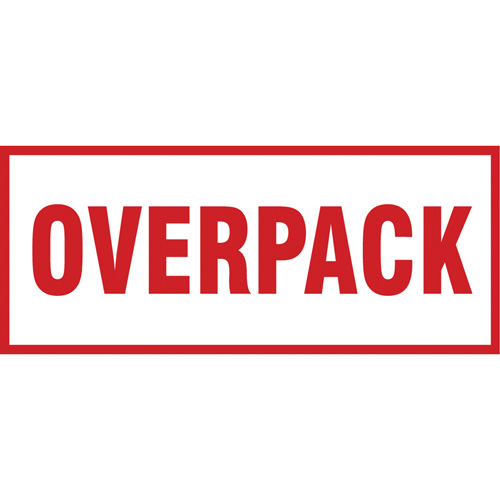 &eacute;tiquette de manutention Overpack, 6" lo x 2-1/2" la, Rouge/blanc TGS INDUSTRIEL