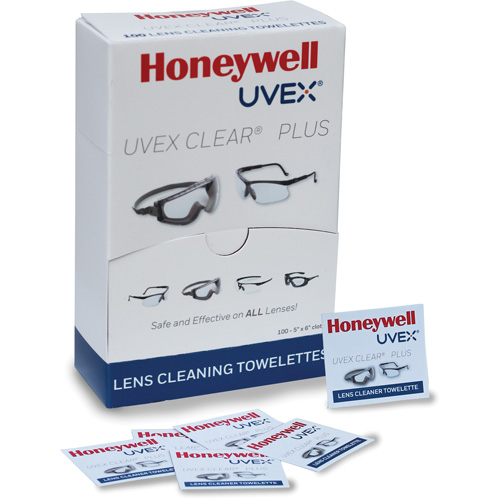 Uvex&reg; Clear&reg; Plus Towelettes, 5.25" x 8", Pack Of 100 TGS INDUSTRIEL