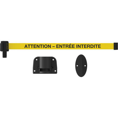 Syst&egrave;me de montage mural pour barri&egrave;re PLUS, Plastique, Fixation par vis, 15', Ruban Jaune TGS INDUSTRIEL