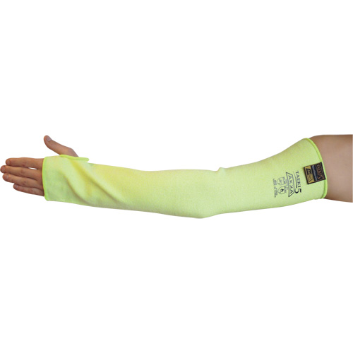 Cut Resistant Sleeve with Thumbhole, Taeki 5, 22", ASTM ANSI Level A4/EN 388 Level 5, High Visibility Yellow TGS INDUSTRIEL
