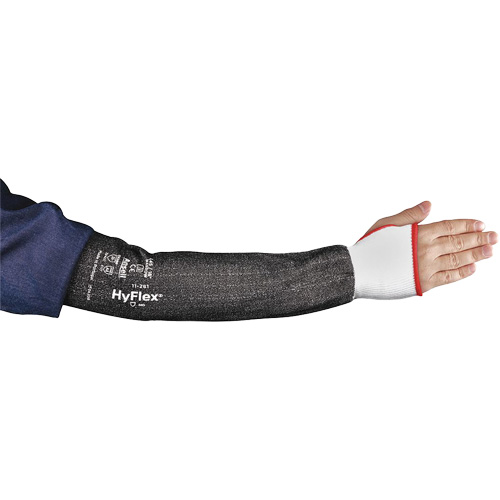 HYFLEX&reg; 11-281 Wide Thumb Protective Arm Sleeve, Intercept, 12", ASTM ANSI Level A4, Grey TGS INDUSTRIEL