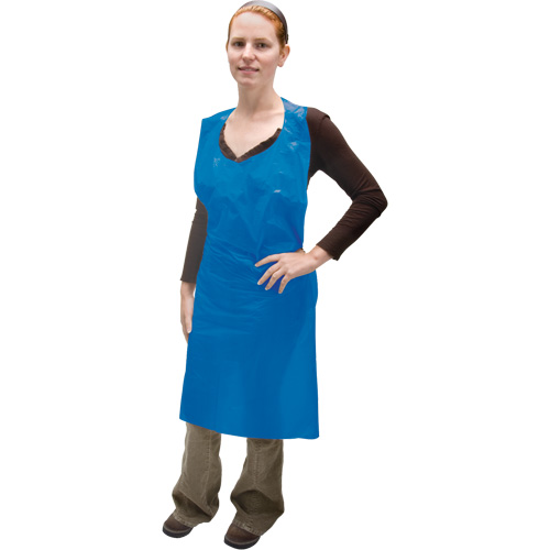 Tablier en poly&eacute;thyl&egrave;ne, Poly&eacute;thyl&egrave;ne, Bleu, 35" la x 46" lo TGS INDUSTRIEL