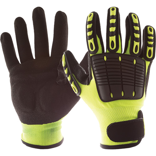 Back Tracker Impact Gloves with Back of Hand Protection, Small, Nitrile Palm, Hook & Loop Cuff TGS INDUSTRIEL