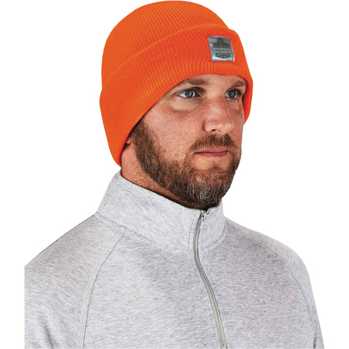 N-Ferno&reg; Rib Knit Beanie Hat, One Size, Orange TGS INDUSTRIEL