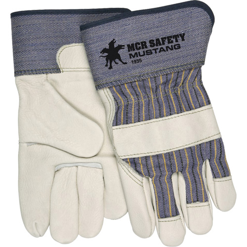 Mustang Fitters Gloves, Large, Grain Cowhide Palm, Fleece Inner Lining TGS INDUSTRIEL