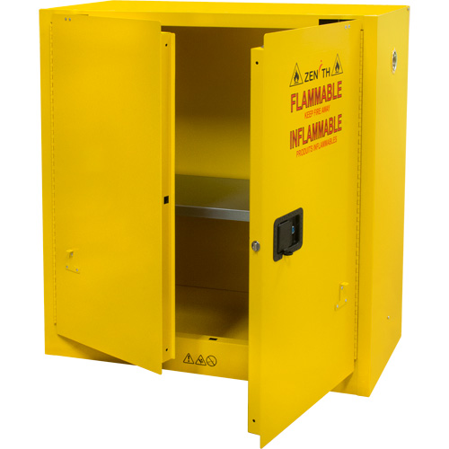 Flammable Storage Cabinet, 30 gal., 2 Door, 43" W x 44" H x 18" D TGS INDUSTRIEL