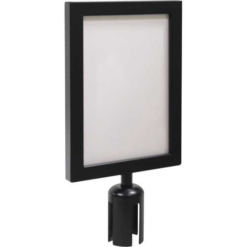 Cadre d'enseigne pour poteau de barri&egrave;re pour le contr&ocirc;le des foules, Noir TGS INDUSTRIEL