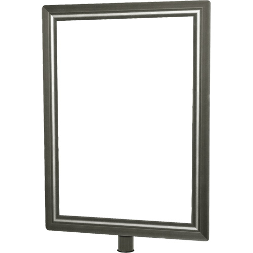 Porte-enseigne vertical robuste pour montant classique, Chrome satin&eacute; TGS INDUSTRIEL
