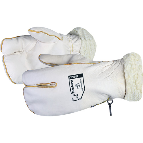 Mitaine d'hiver Endura en cuir fleur de vache avec doublure de velours acrylique, Taille Grand, Mitaine TGS INDUSTRIEL