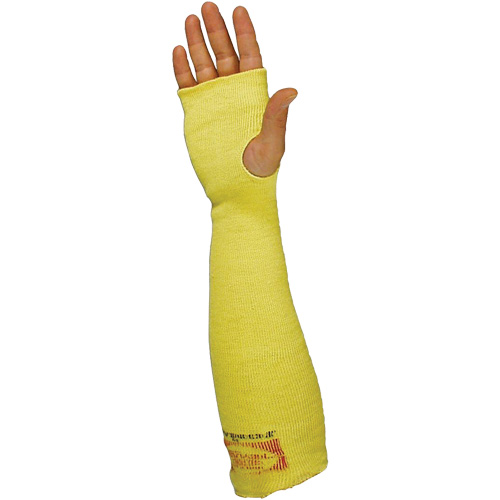 Manchons avec trou pour pouce, Kevlar, 22", ANSI/ISEA 105 niveau 3/EN 388 niveau 3, Jaune TGS INDUSTRIEL