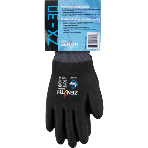 Gants enduits ZX-30° de premi&egrave;re qualit&eacute;, Grand, R&ecirc;vetement Mousse de PVC, Calibre 15, Enveloppe en Nylon TGS INDUSTRIEL