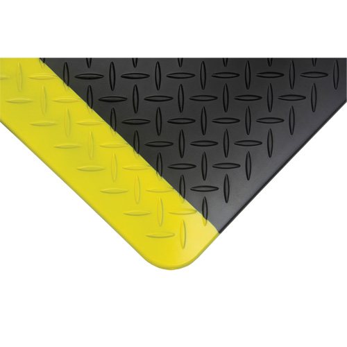 Tapis antifatigue, Losange, 1-2/3' x 3-1/4' x 3/4", Noir/Jaune, Polyur&eacute;thane TGS INDUSTRIEL