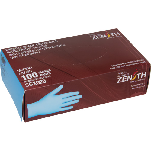 Tactile Medical-Grade Disposable Gloves, Small, Nitrile/Vinyl, 4.5-mil, Powder-Free, Blue, Class 2 TGS INDUSTRIEL