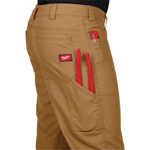 Pantalon de travail flexible et robuste, Poly-coton/Spandex, Khaki, Taille 38, Entrejambe 34 TGS INDUSTRIEL