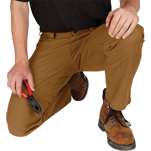 Pantalon de travail flexible et robuste, Poly-coton/Spandex, Khaki, Taille 38, Entrejambe 34 TGS INDUSTRIEL