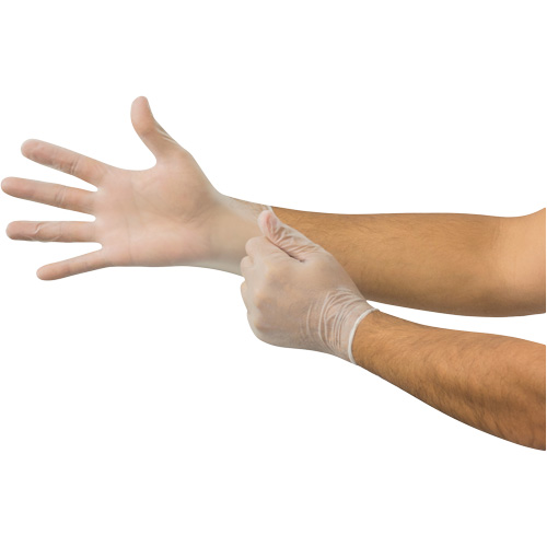 MICROFLEX Derma Free DF-850 Disposable Gloves, 7.5/8/Medium, Vinyl, 3.1-mil/3.5-mil, Powder-Free, Clear, Class 2 TGS INDUSTRIEL
