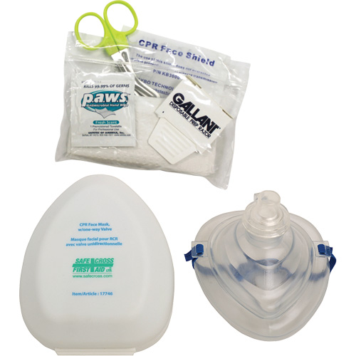 CPR Pocket Face Mask & Accessories Kit, Reusable Mask, Class 2 TGS INDUSTRIEL