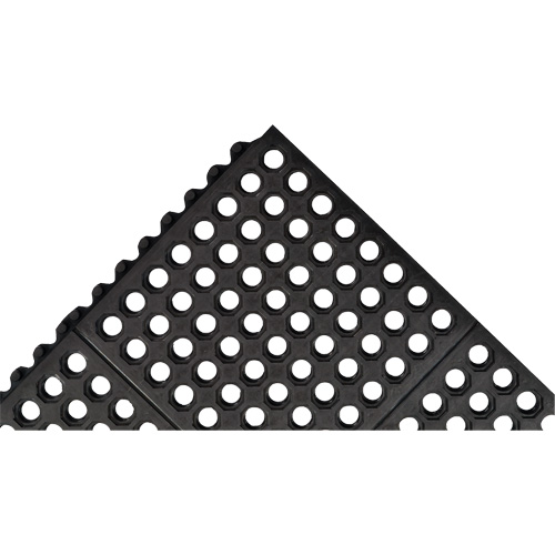 Tapis antifatigue &agrave; imbrication Cushion-Ease 550, &agrave; fentes, 3' x 3' x 3/4", Noir, Caoutchouc TGS INDUSTRIEL
